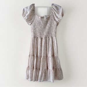 Womens Smocked Short Sleeve Midi Dress Size S Romantic Fairy Cottage Core NWOT